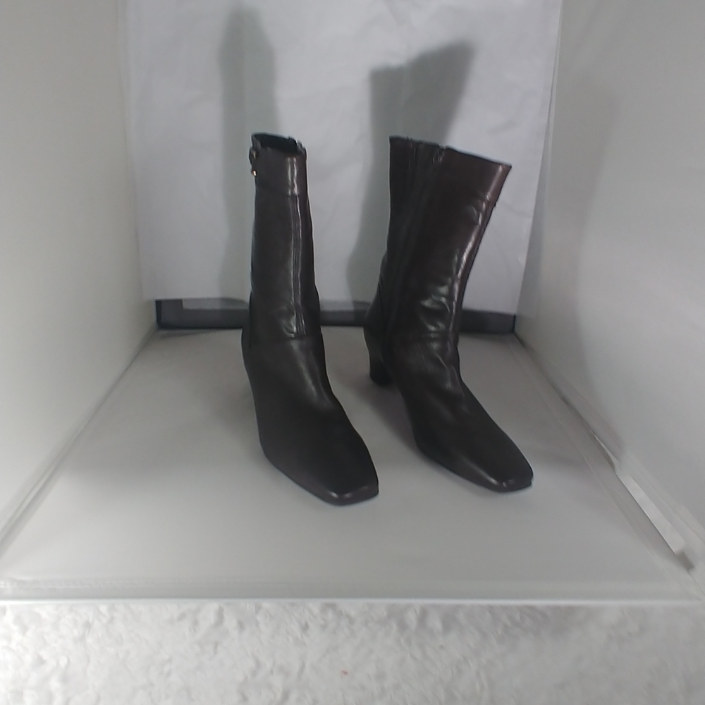 ANTONIO MELANI Black Leather Ankle Boots